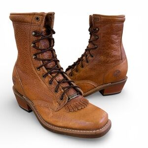 Double H Women's Lace up Western Boots NEW! Sz 7.5